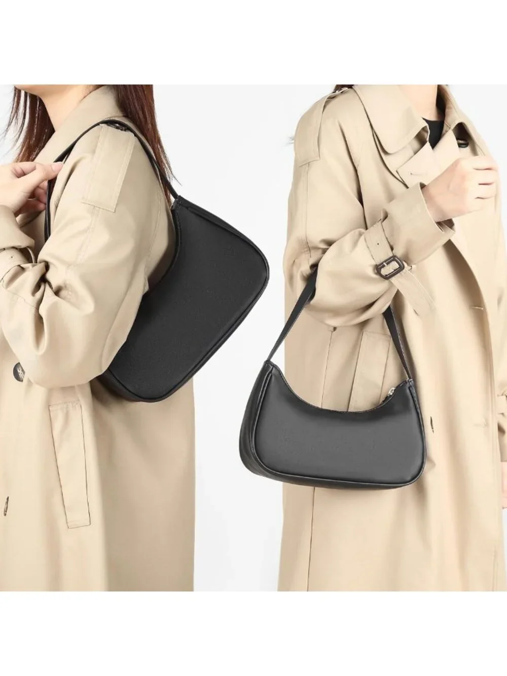 Vegan Leather Hobo Tote Bag for Women | Retro Sling Handbag with Zipper Closure